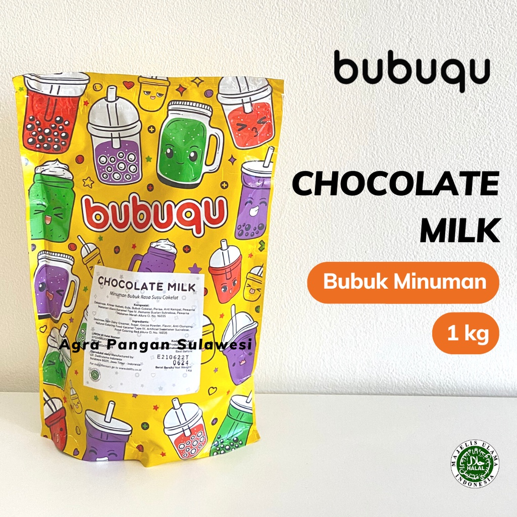 

Bubuk Minuman CHOCOLATE MILK 1kg Bubuqu Powder Drink Premix Rasa Coklat Cokelat Susu Latte 1000gram