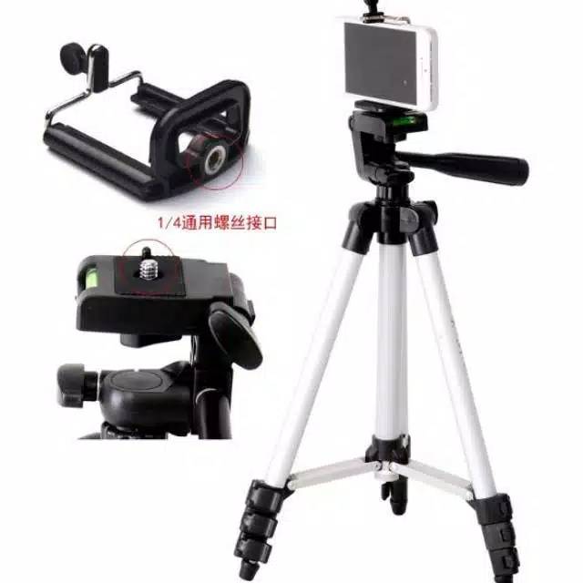 Tripod kamera DSLR tinggi 1 meter +Holder U buat hp