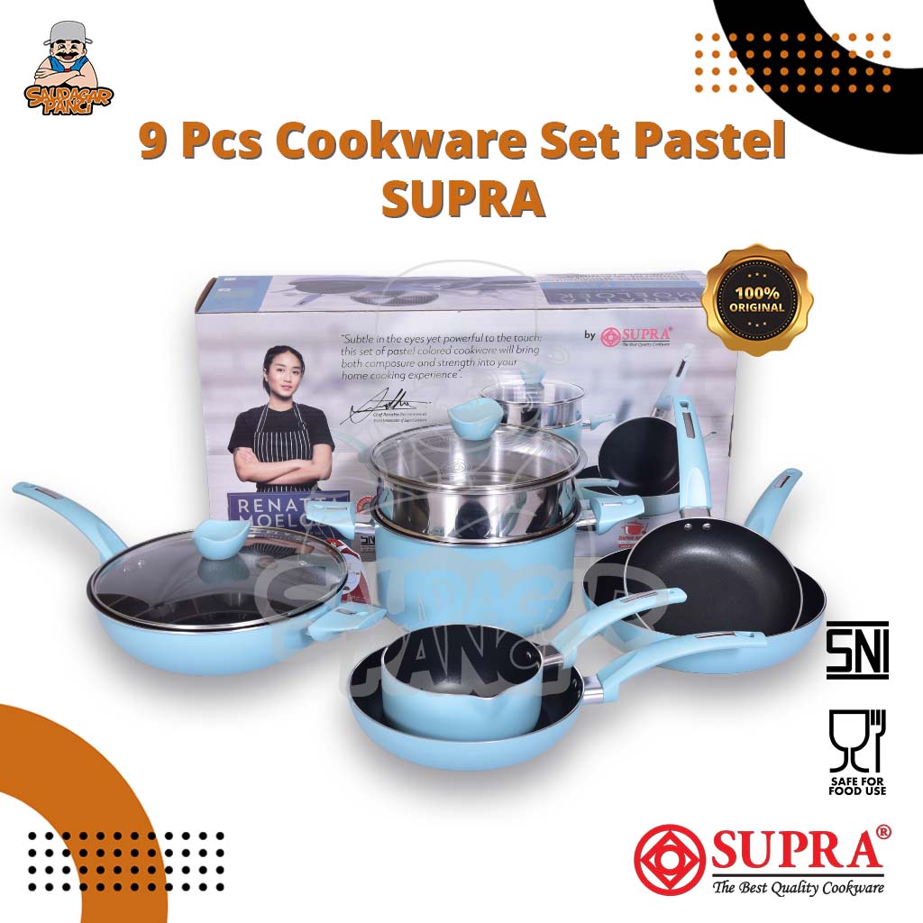 Panci Set Supra 9 pc cookware pastel RENATTA MOELOEK Signature Set Toska - Lavender - Pink