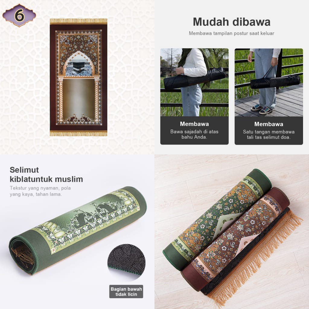 TERBARU Sajadah Termurah Ukuran Medium 60x110 cm Bahan Tebal Peralatan Sholat - COD