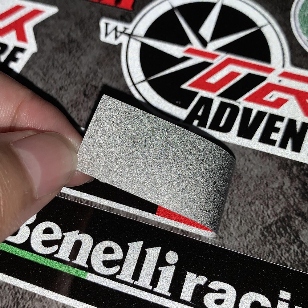 1 SET Benelli Reflective Motorcycle Stickers Laser Motorcross Logo Decals Helmet Decoration car/motorbike sticker