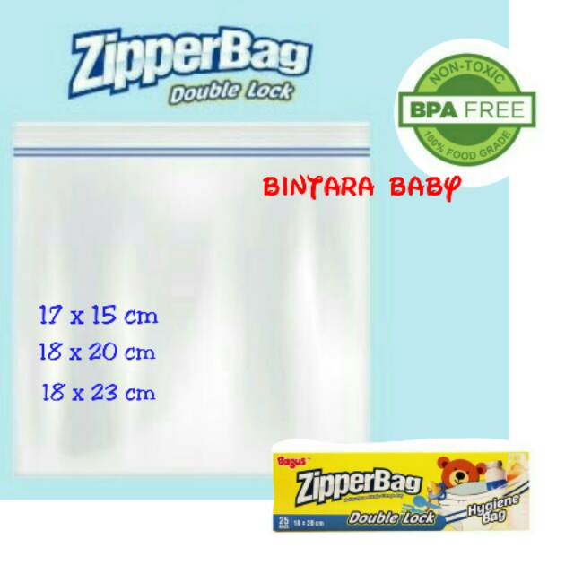 ECERAN Bagus Double Zipper Bag Plastik Makanan BPA Free Food Grade Penyimpan Zipperbag ECER Easy Slider Pouch bag Bagus Plastik Makanan