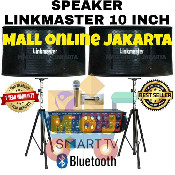 Paket karaoke 10 inch linkmaster bluetooth sound system paketan