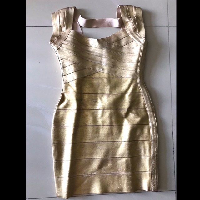 Dress herve leger gold preloved