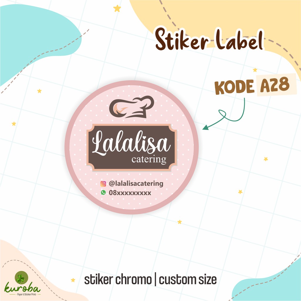 

Label stiker produk kemasan chromo catering kue makanan