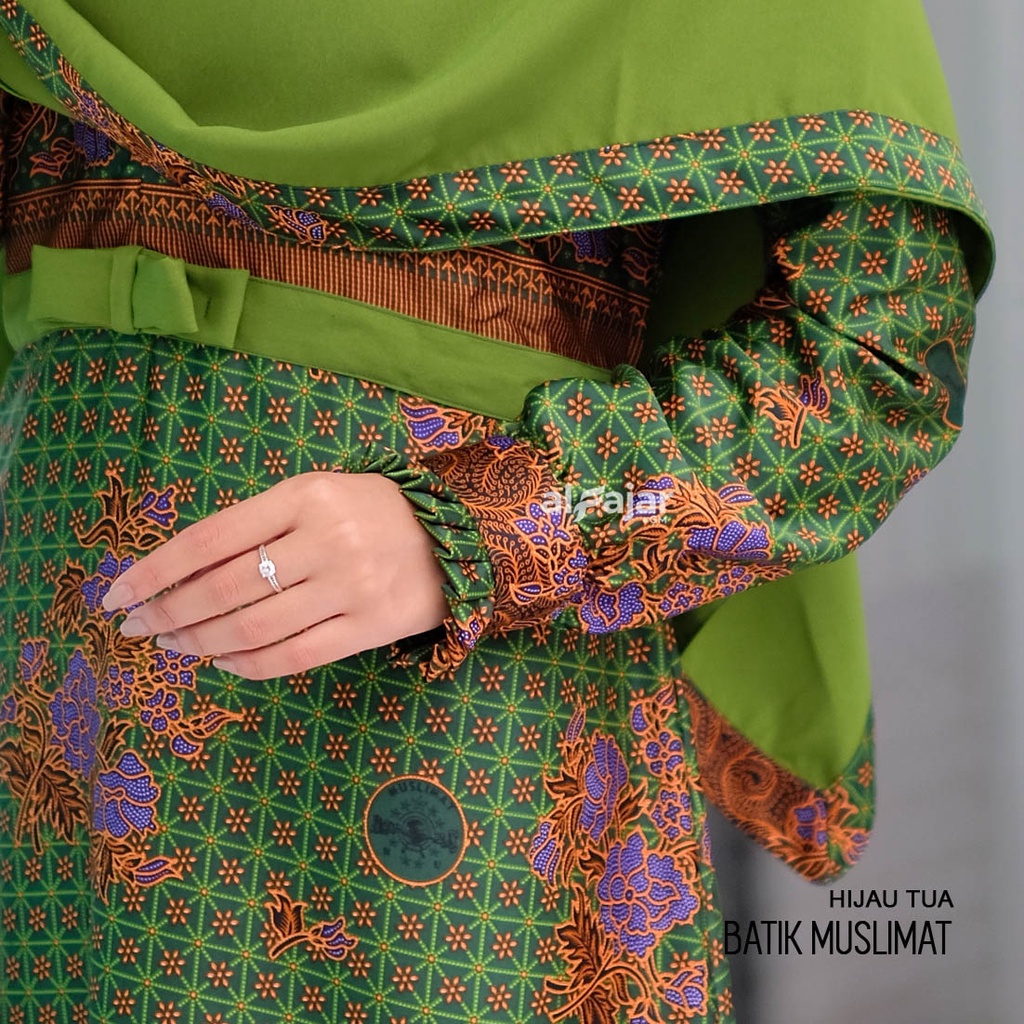 GAMIS BATIK MUSLIMAT NU Semi Sutra Dress Muslim FATAYAT Ori by Alfajar