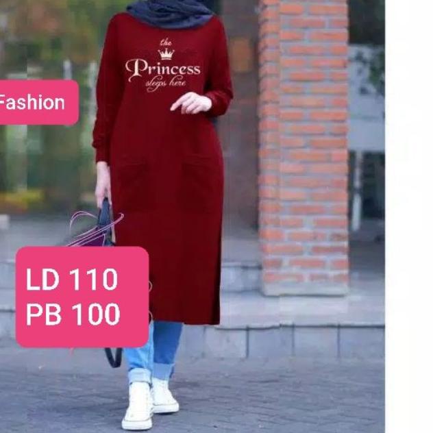 ➲ JF Atasan Tunik Kaos Babyterry Jumbo wanita Muslimah PRINCESS ✧