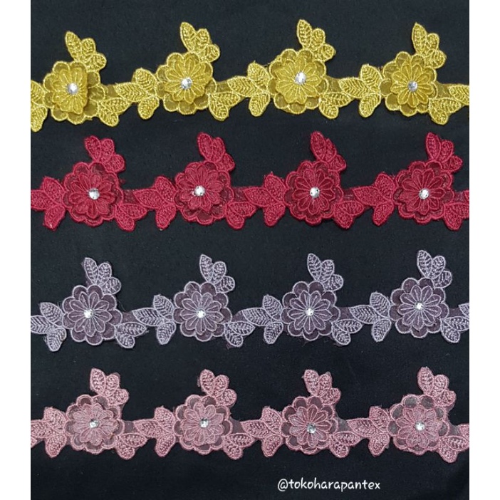 Renda Bordir LKL 71 ROL / Renda Hiasan Baju