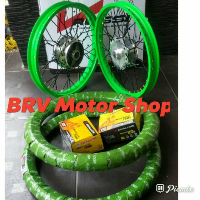 Sepaket Velg Jari Jari Vixkon Old - Vixion New Ples Ban Full Set Siap. pasang Velg Ring 17