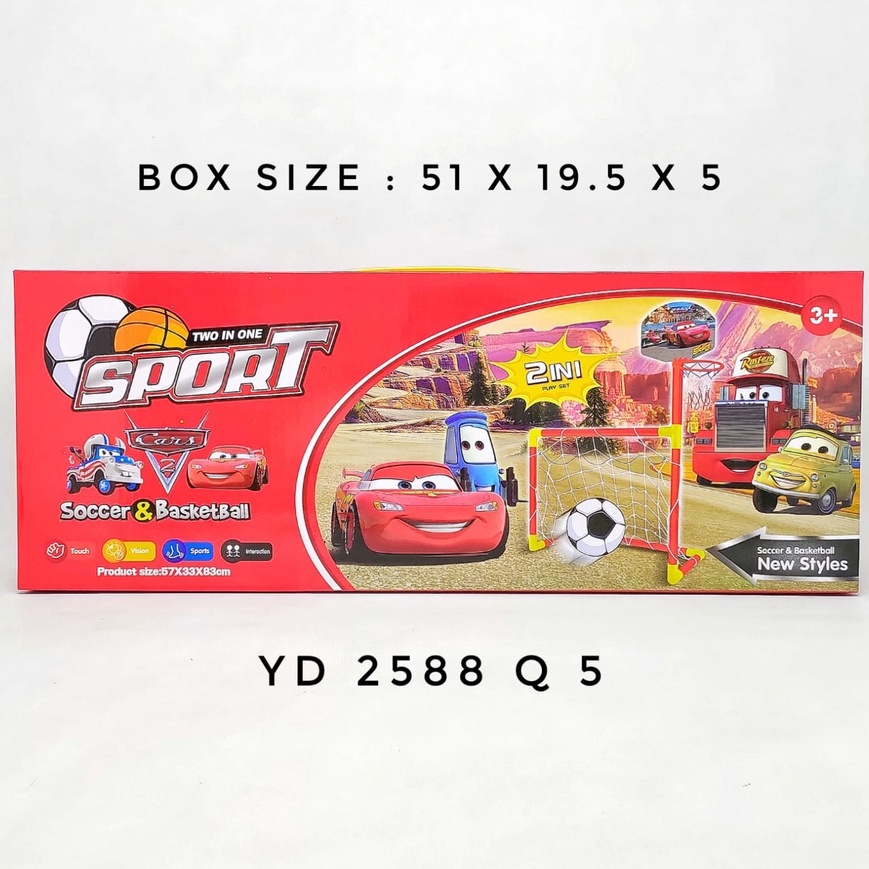 Mainan Anak Mainan Edukasi Gawang Bola dan Ring Basket 2in1