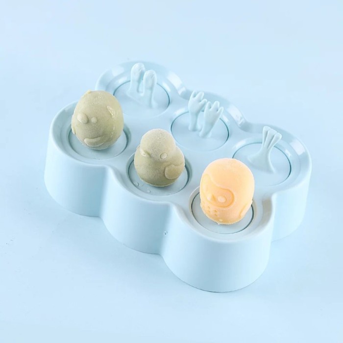 Cetakan Silikon Es Krim Puding Jelly Lucu Popsicle Mold 6cup Rectangle / cetakan es cream