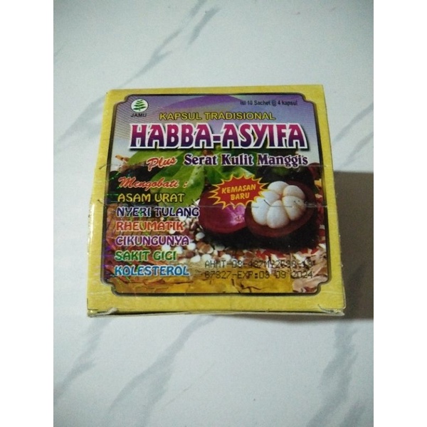 Kapsul Obat Asam Urat Cap Habba-Asyifa Plus Serat Kulit Manggis Asli Original Terbukti Ampuh Bisa CO
