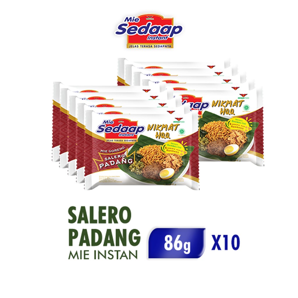 

Sedaap Mie Instan Goreng Salero Padang Bag 86 gr x10