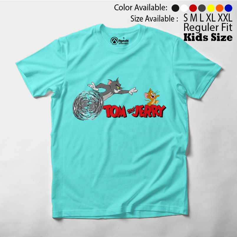 Tom &amp; Jerry - Kucing Dan Tikus , Baju Anak / Kaos Atasan Anak Laki Laki / Kaos Distro Anak / Kids T Shirt