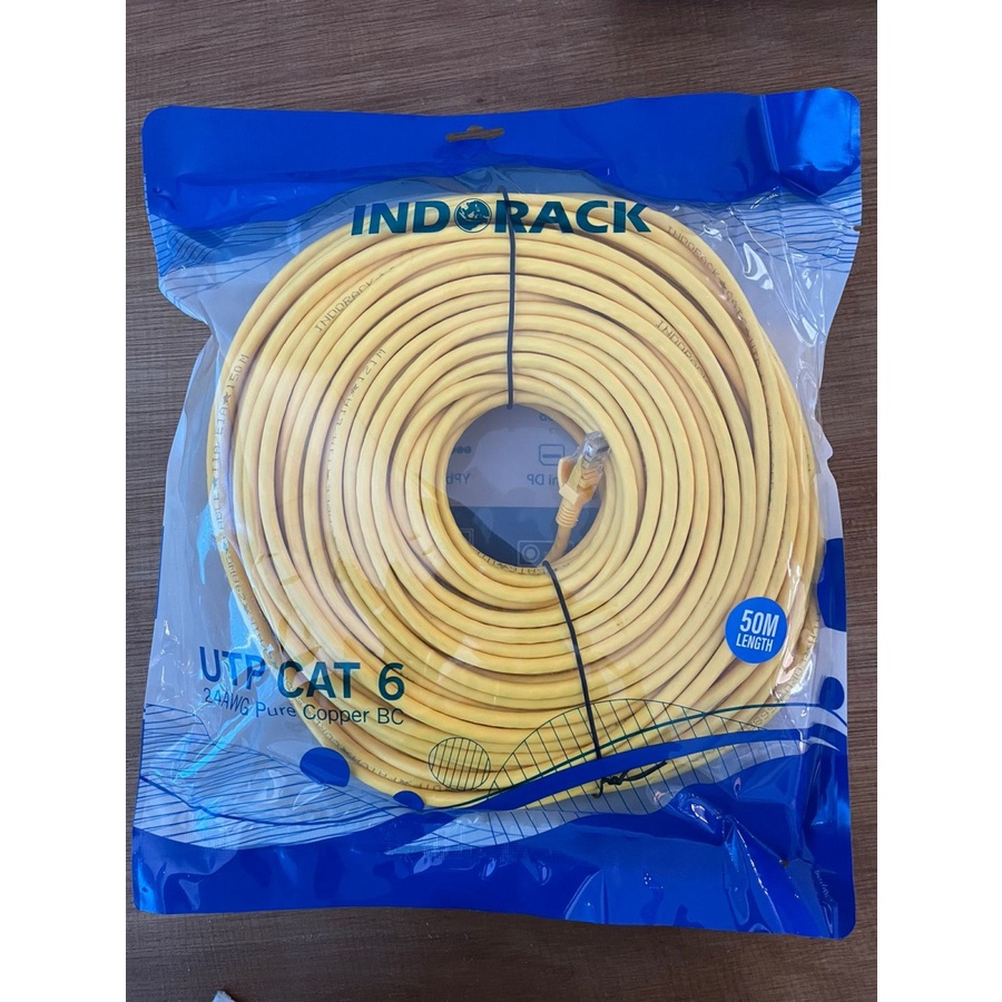 INDORACK C650Y 50 Meter Kabel Lan CAT6 UTP Patch Cord Cable -YELLOW