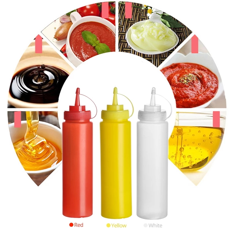 Botol Dispenser Saos Kecap Salad Bahan Plastik Food Grade Ukuran 240ml / 500ml Untuk Restoran