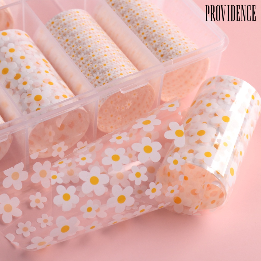 Providence 10 Rol / Set Stiker Kuku Motif Bunga Krisan Untuk Aksesoris Nail Art / Manicure