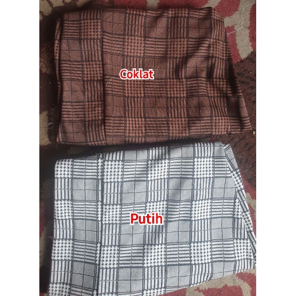 Celana Panjang Motif Kotak Bahan Scuba Premium Ukuran Jumbo Dan Super Jumbo