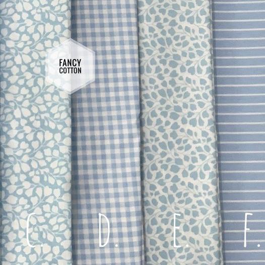 ✤ kain katun jepang motif serian bunga cantik biru muda D1112 ✺