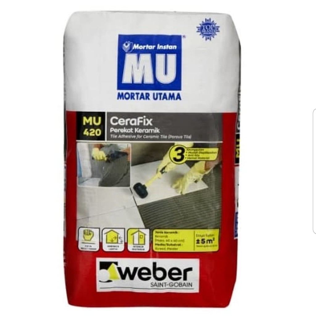 Semen Mortar Utama Perekat Keramik 25kg/ MU420 Pasang Granit 25 kg/ MU 420