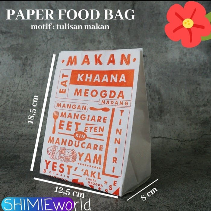 

BAYAR DITEMPAT paperbag bungkus makanan(12,5×18,5×8cm)isi 10 lbr - makanan