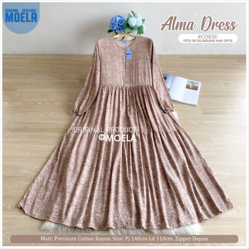 Alma Dress,Matt Premium Catton Rayon,Ori By MOELA