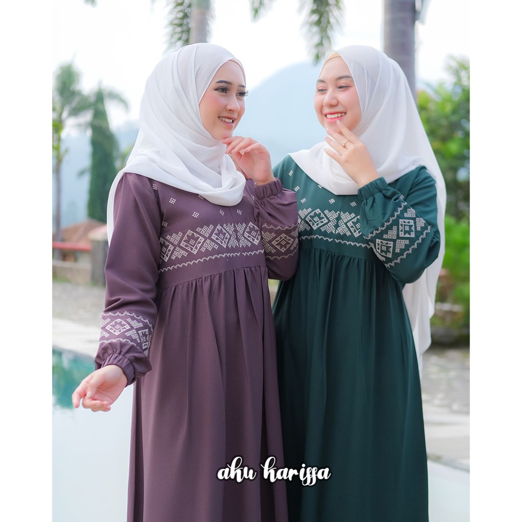 dzifa dress baju gamis muslim bordir TERMURAH I Gamis syari I gamis muslimah I GAMIS ABAYA