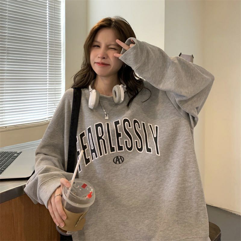 (S - 6XL) Sweater Oversize Jumbo FEARLESSLY Korean Style Unisex Jaket Fleece S M L XL 2XL 3XL 4XL XXXXXL