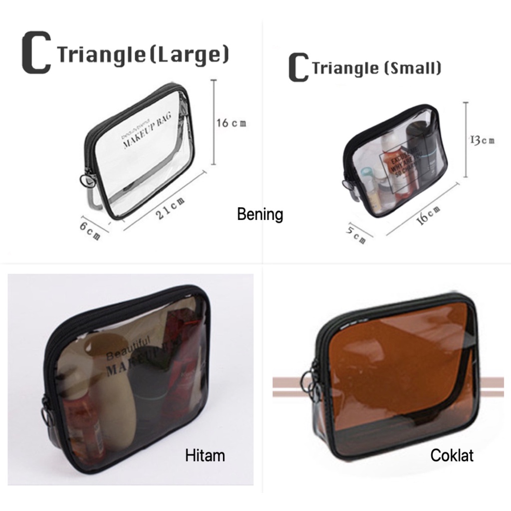 WRF46 Tas Clear Cosmetic Bag Transparant PVC Waterproof Travel Multifunction Bag TKM