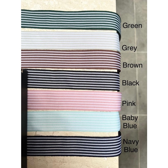 

Pita Gross Grain/ Pita Kain Garis garis/ Pita Kado Per Meter. L: 2.5cm - Green