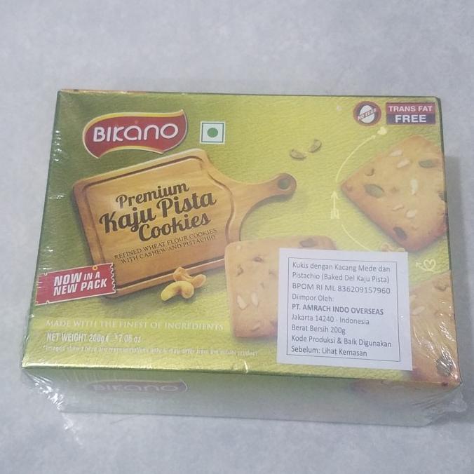 

=====] KAJU PISTA COOKIES PREMIUM BIKANO 200 GM / Biscuit / Kukis