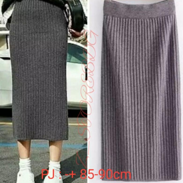 Rok Rajut Premium-Rok Span Rajut Panjang-Rok Rajut Import Tebal-Rok Span Knitted-Rok Rajut Premium A
