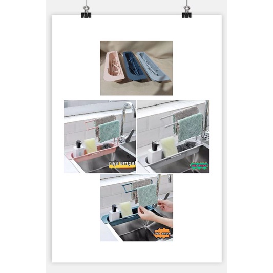 Rak Gantung Wastafel Penyimpanan Spons Cuci Piring Sabun Rak Pengering Drain Rack C27