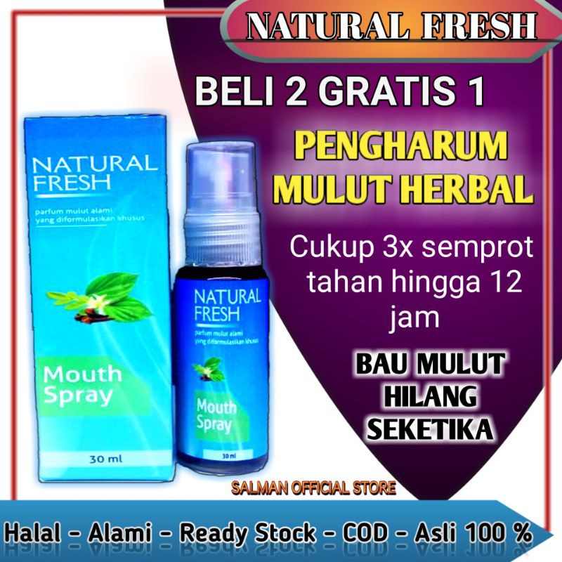 NATURAL FRESH PENGHARUM MULUT HERBAL PARFUM MULUT ALAMI PENGHILANG BAU