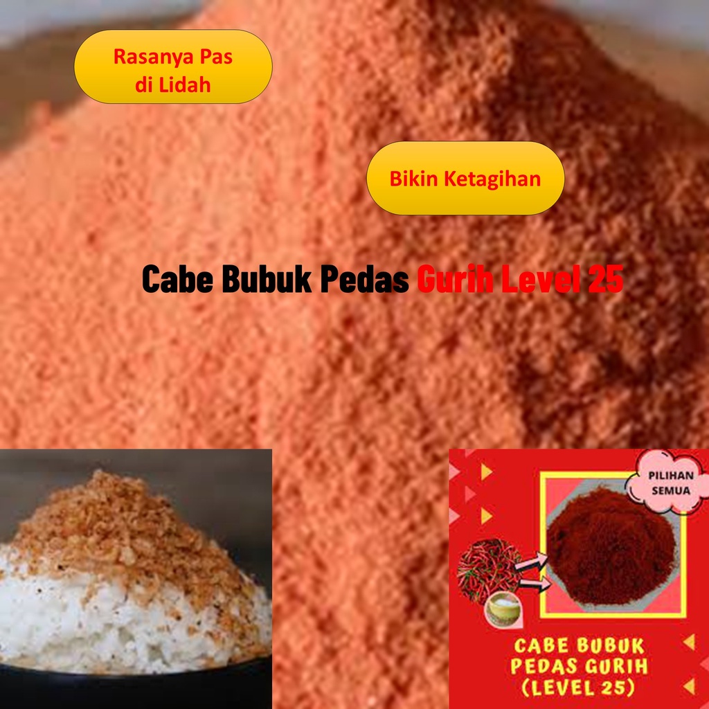 

Bumbu Tabur Cabe Pedas Gurih level 25 Halal Premium Berkwalitas 100 gram | Cabe Bubuk Pedas Gurih Level 25, Jual Bubuk Cabe Pedas Gurih Level 25 Murah Enak Terbaik