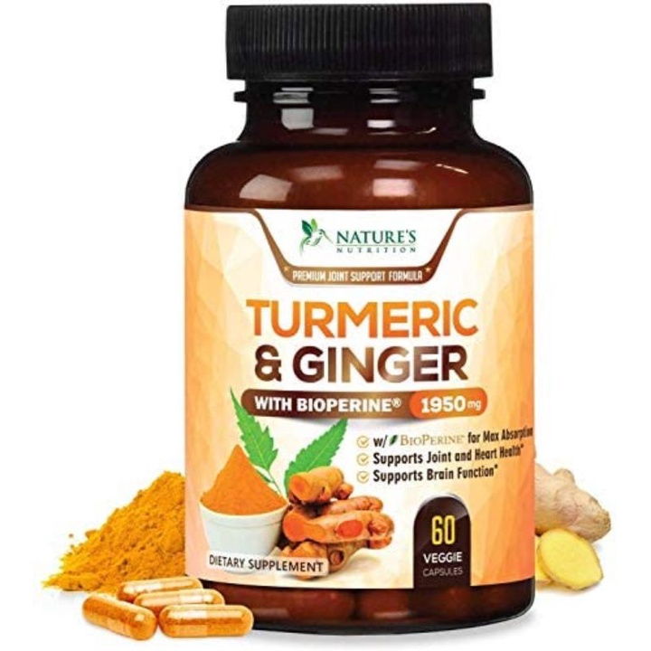 Natures Nutrition Turmeric Curcumin with BioPerine & Ginger - 60 Kapsul 120 Kapsul 180 Kapsul