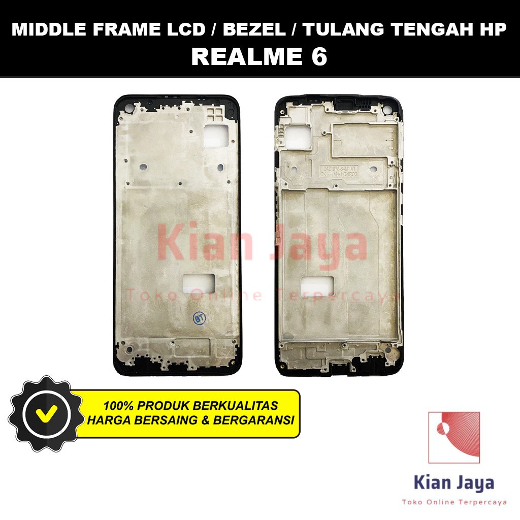 Middle Frame LCD Handphone Realme 6 Tulang Casing Tatakan Bezel Bazel Hp