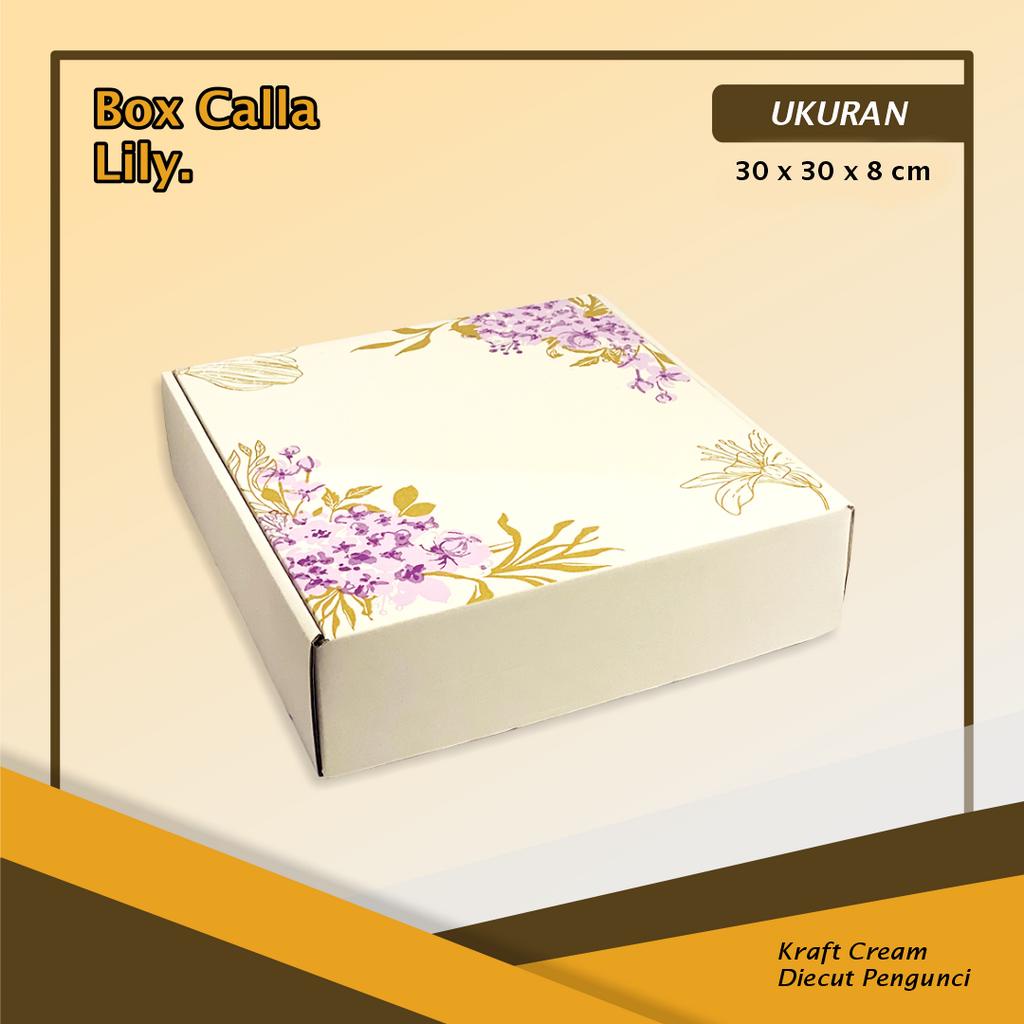 

Kotak Kado/Box Calla Lily Uk. 30 x 30 x 8 cm - Boxkado/BoxhampersCustomkuran/Customsablon