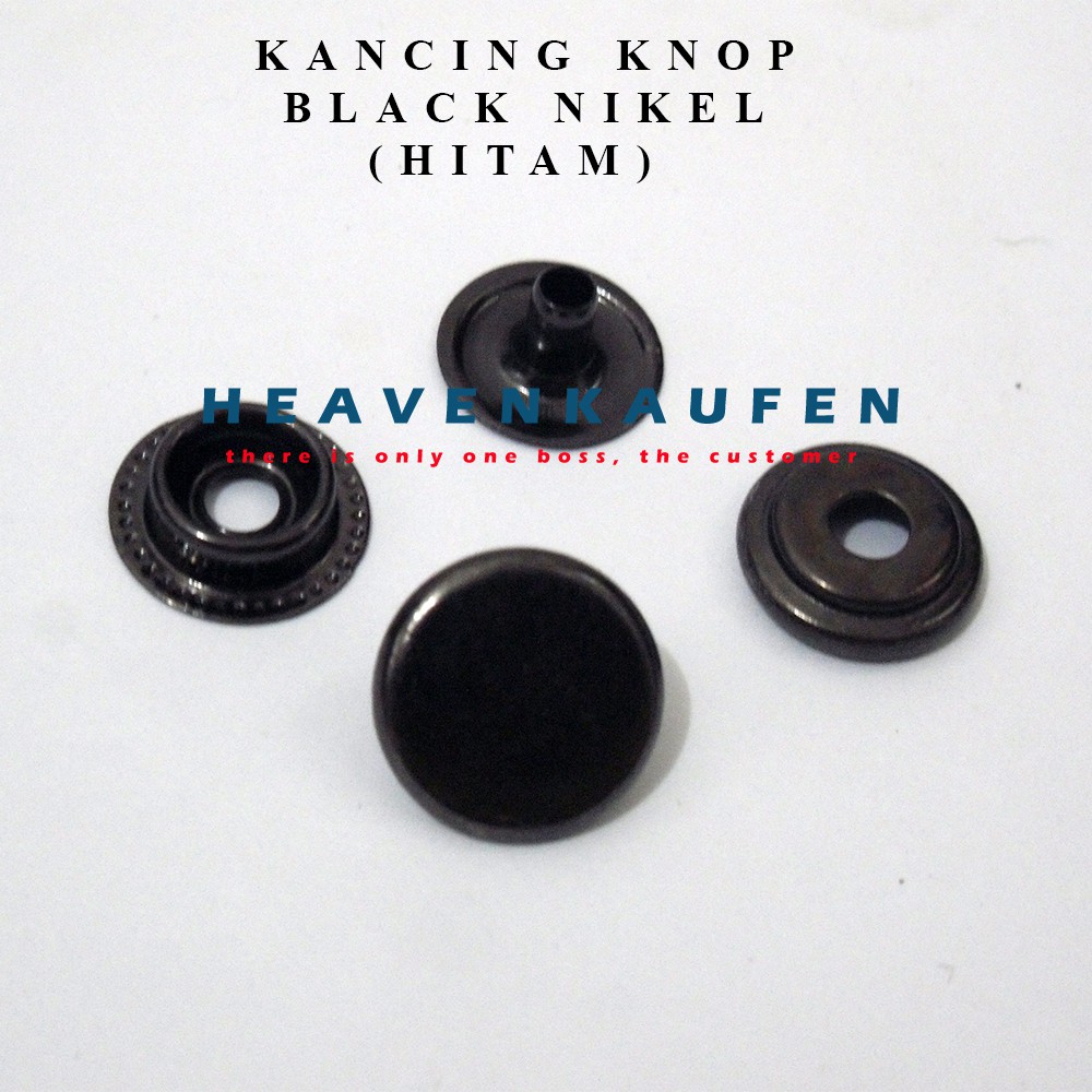 Kancing Knop / Kancing Black Nikel 14 mm Untuk Kancing Jaket Dll