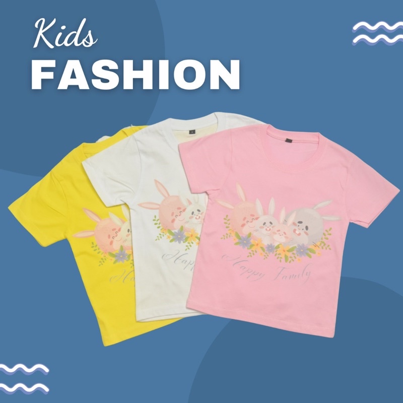 Kaos T-Shirt Baju Anak Laki Laki Perempuan Unisex Family Shirt Model Rabbit Family