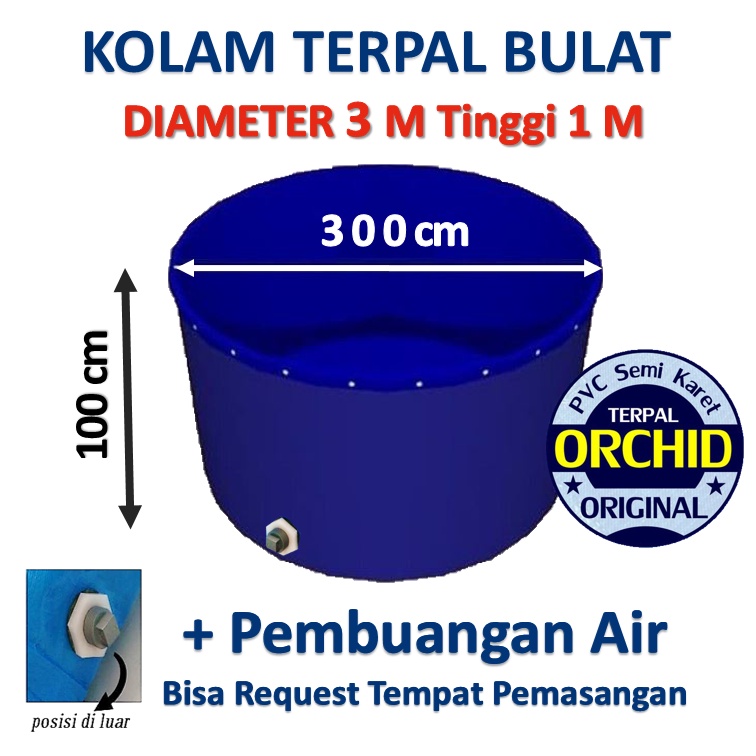 Kolam Terpal Bulat Bioflog Diameter 3 Orchid D 3 Original Terpal Saja
