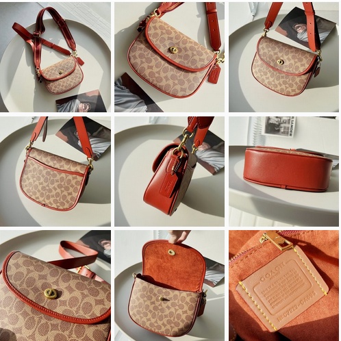 [Instant/Same Day]CA093 CA094 coach women Willow Saddle Bag Women Crossbody Sling Handbag 093 094   mab