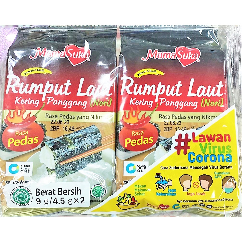 

Mama Suka Nori Panggang Spicy (Rumput Laut) 9gr