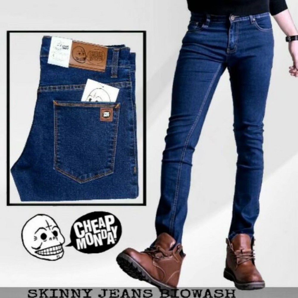 Celana Soft Jeans Pensil Pria - Wanita / Pensil Strecth Slimfit Skinny Warna Biowash