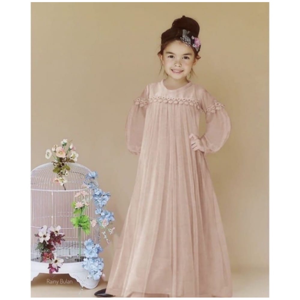 NURAINI KIDS MAXI BO MOSSCRAPE MIX TILE TUTU COMBI RENDA 4-6 THN LD 60 CM PB 85 CM DAPAT GAMIS ANAK ( BACA DESKRIPSI SEBELUM ORDER ) BAJU KIDS TERBARU KEKINIAN  SIMPLE DAN  KEKINIAN 2022