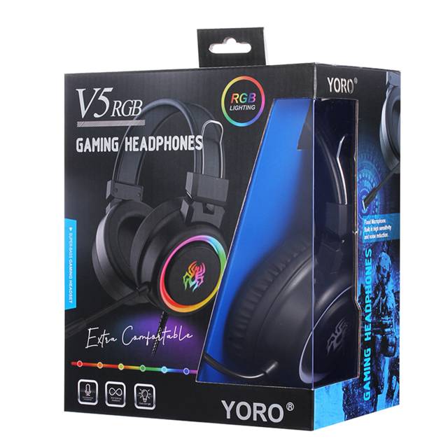 V5 RGB Gaming Headphones Extra Comfortable Cool Light