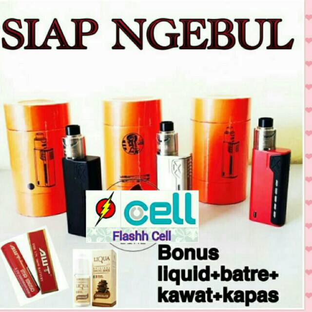 Paket ngebul Tesla terminator + Baterai + liquid + coil + kapas