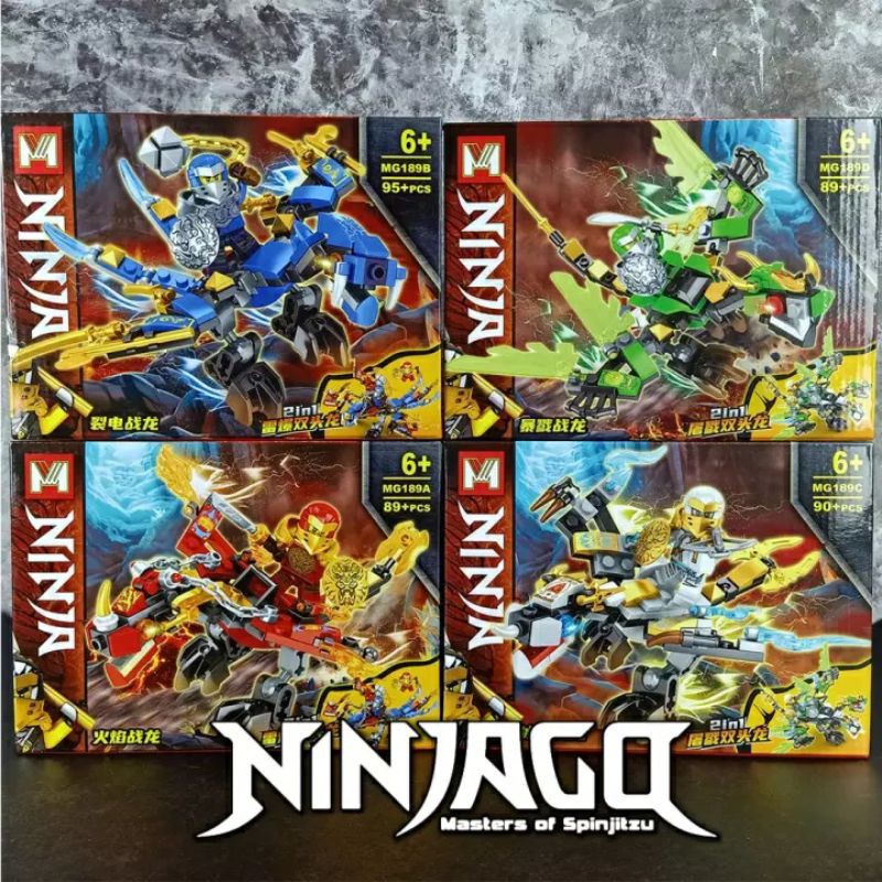 Mainan Anak Brick Lego Ninja Go NinjaGo + Kendaraan SY752 Thunder Sword Dragon (4 Box)