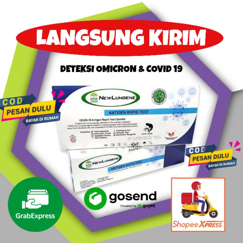 Jual ANTIGEN SWAB NEW LUNGENE 1 BOX ISI 25 OMICRON BERIJIN BISA GOSEND ...