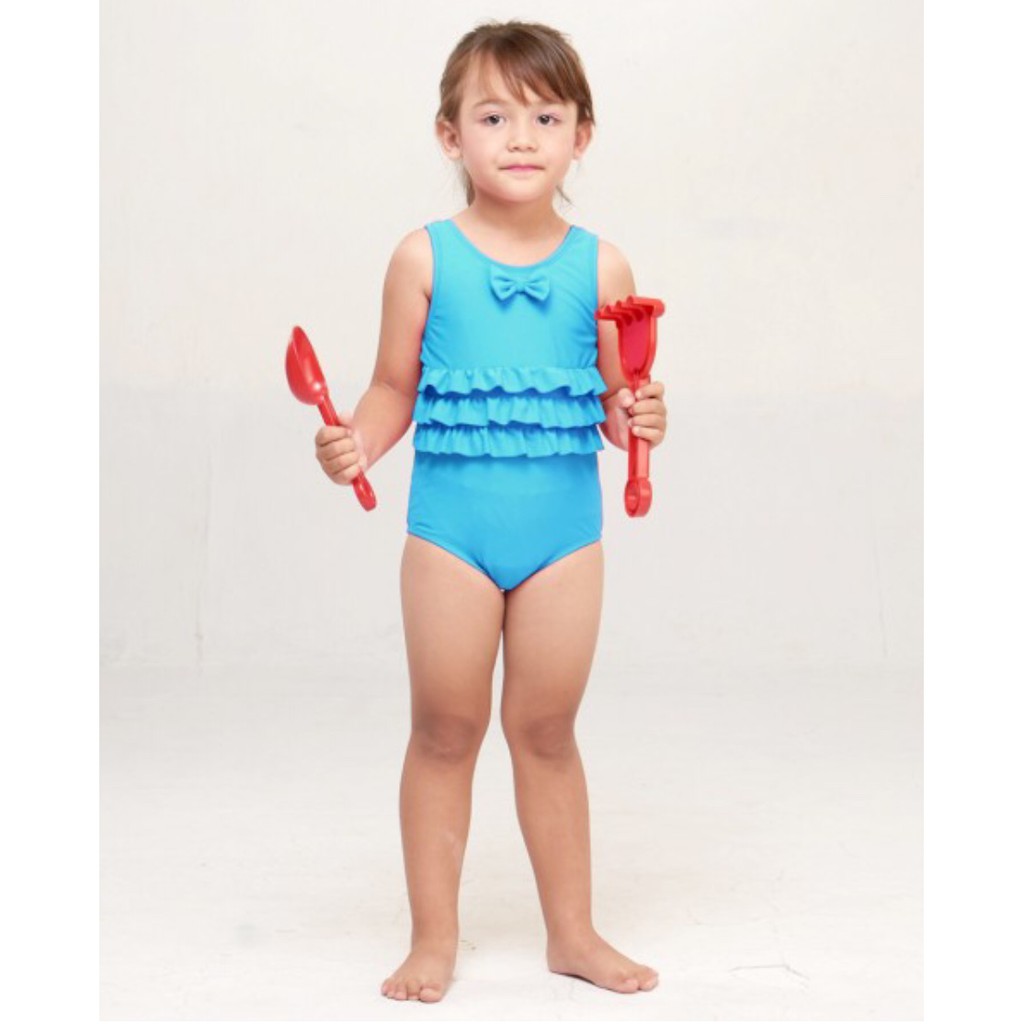 Lee Vierra - Kids Swimwear Ruffle Waist BLUE